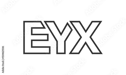 EYX logo design template with strong and modern bold text. Initial based vector logotype featuring simple and minimal typography. Trendy company identity.