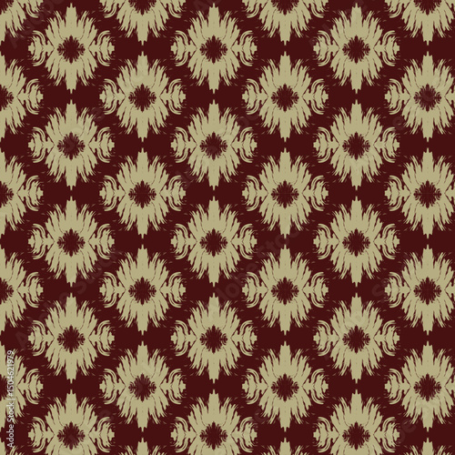 Ethnic abstract background. Seamless in tribal, folk embroidery, native ikat fabric. Aztec geometric art ornament print. Design for carpet, wallpaper, clothing, wrapping, textile, tissue, decorative
 photo