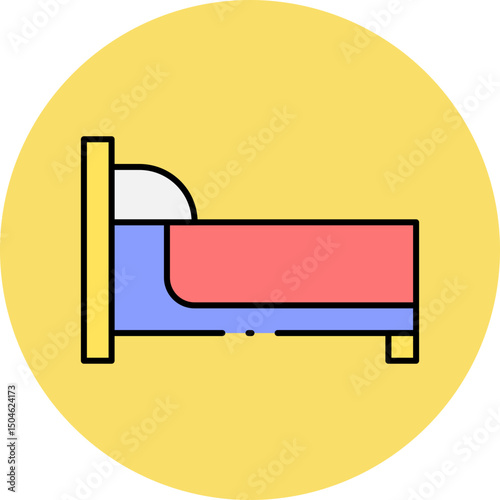 Bed single icon vector illustration