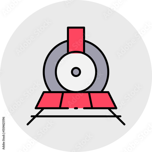 Train running single vector icon illustration
