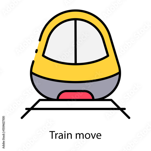 Train move single vector icon illustration