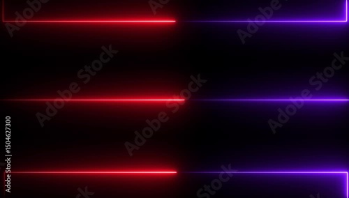Abstract basically colorful neon lines moving background 4k animation. neon line Black background on reverse.