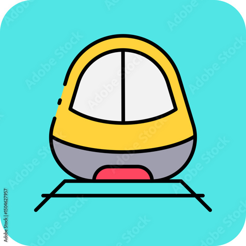 Train move single vector icon illustration