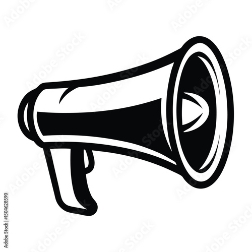 silhouette of a megaphone icon isolated vector clipart, Compact Electric Horn