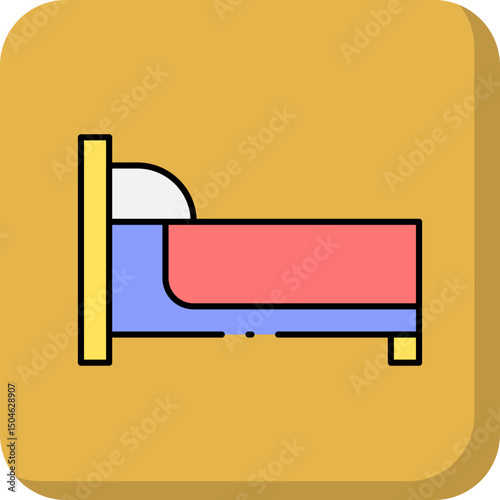 Bed single icon vector illustration