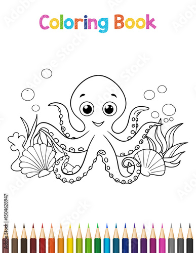 Detailed Animal Illustration for Coloring Book Page with Intricate Line Work Suitable for Children and Adults Featuring Nature and Wildlife Elements