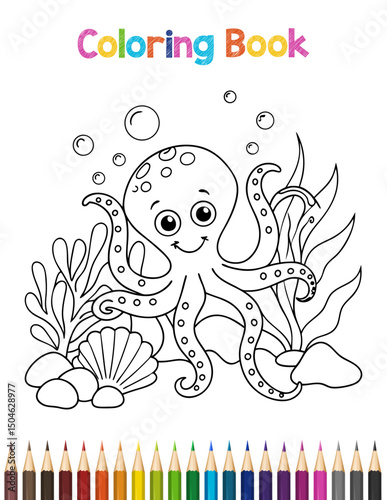 Detailed Animal Illustration for a Coloring Book Page Featuring Outlines and Black and White Elements Perfect for Creative Activities
