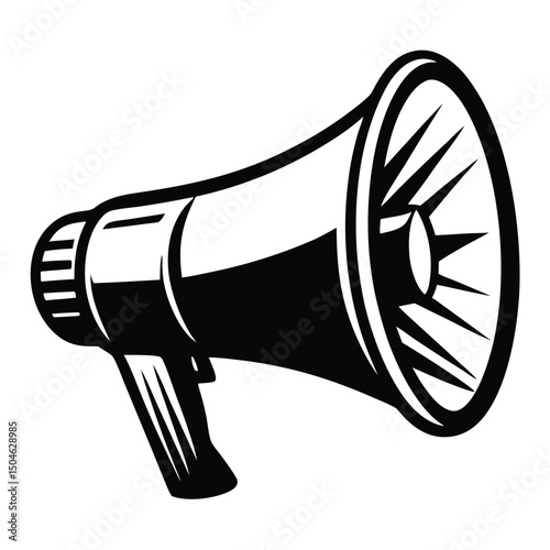 silhouette of a megaphone icon isolated vector clipart, Compact Electric Horn