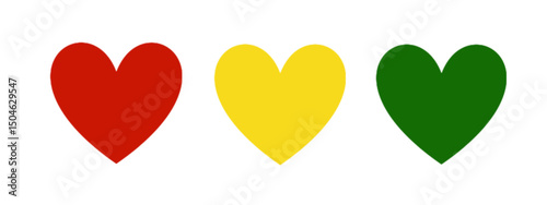 Juneteenth Heart Trio Graphic with Pan-African Colors png.