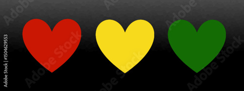 Juneteenth Heart Symbol Graphic with Pan-African Colors