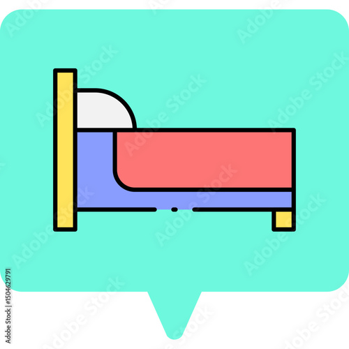 Bed single icon vector illustration