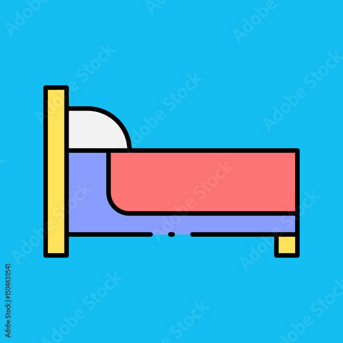 Bed single icon vector illustration