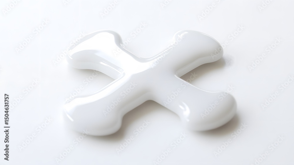 Obraz premium Abstract White Glossy X Shape 3D Render