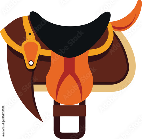 Western Horse Saddle Icon Graphic Design
