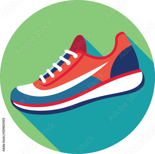 Running Shoe Icon Athletic Footwear Design