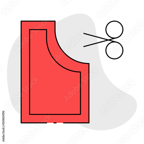 Leather cutting single icon vector illustration