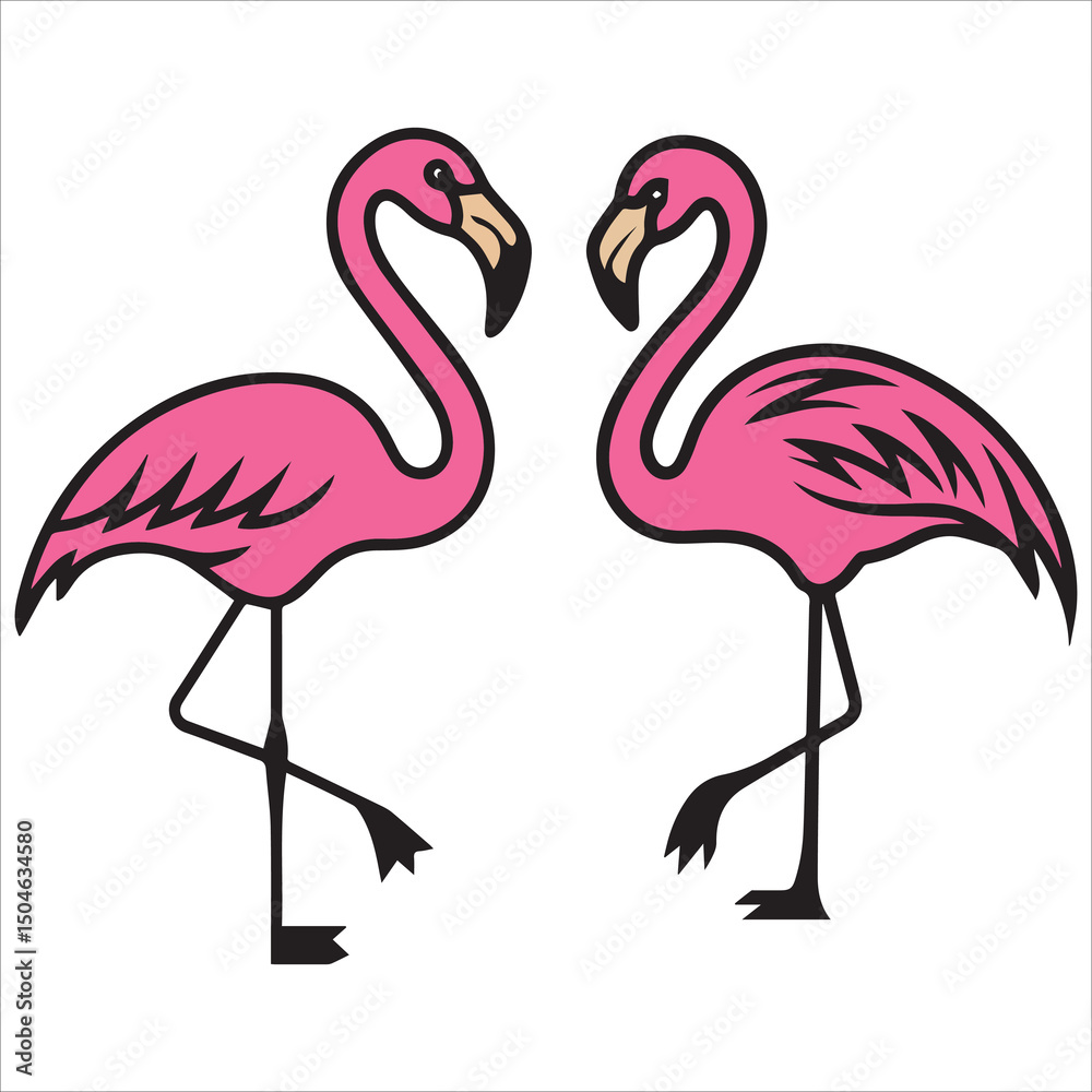 Obraz premium Elegant Black Flamingo Vector Art Design