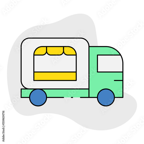 Snacks truck single icon vector illustration