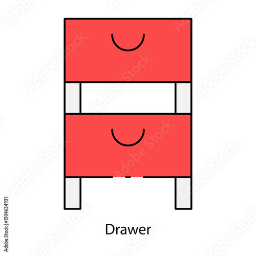 Drawer single icon vector illustration