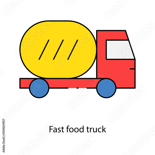 Fast food truck single icon vector illustration