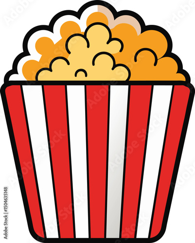 Popcorn Bucket Movie Snack Food Icon