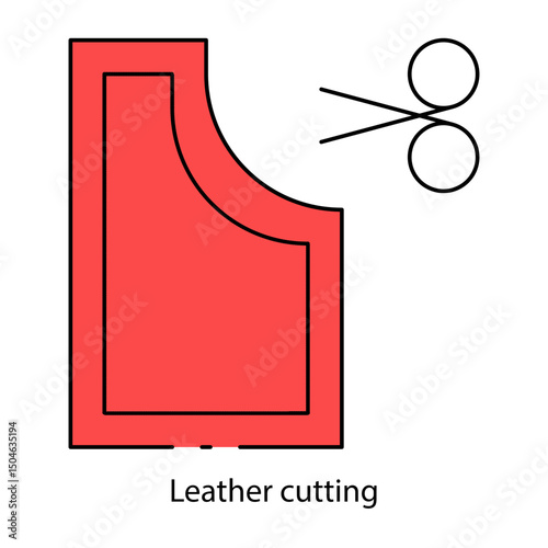 Leather cutting single icon vector illustration