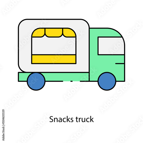 Snacks truck single icon vector illustration