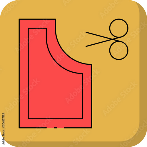 Leather cutting single icon vector illustration