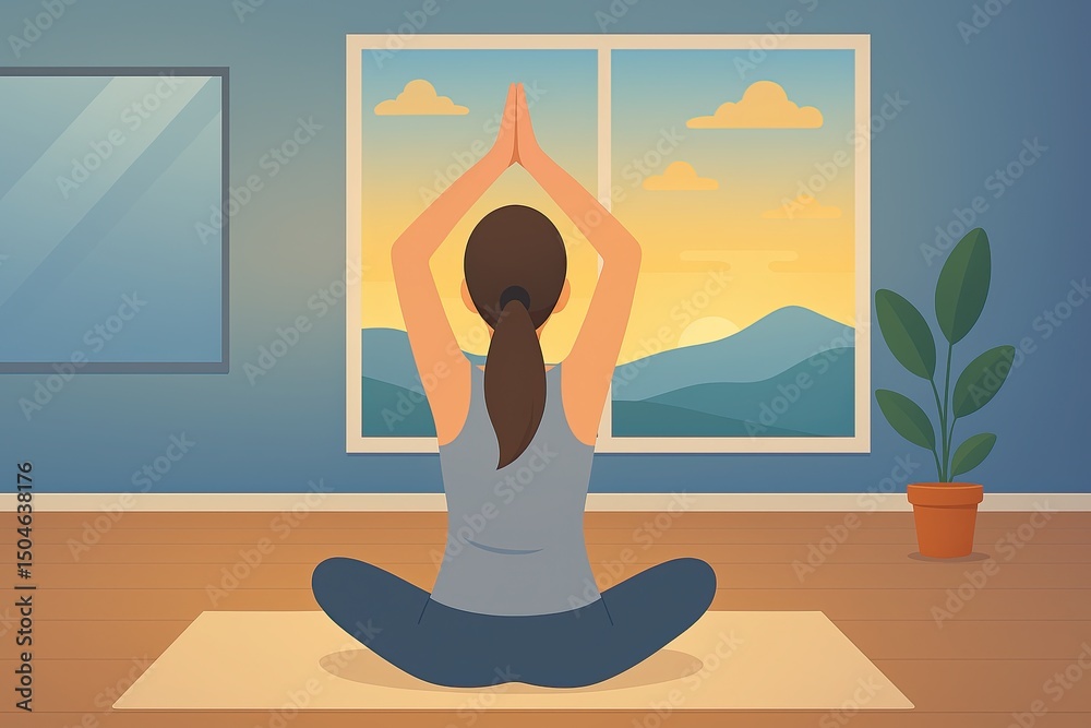 Obraz premium Yoga poster design in vector style. 