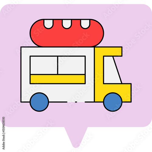 Sausage truck single icon vector illustration