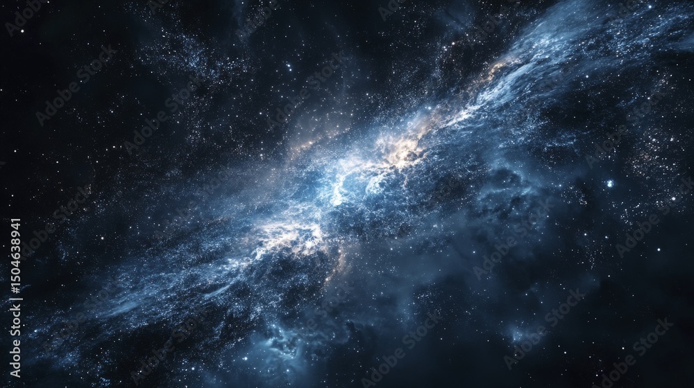 Fototapeta premium Cosmic Nebula with Interstellar Dust Clouds and Distant Stars