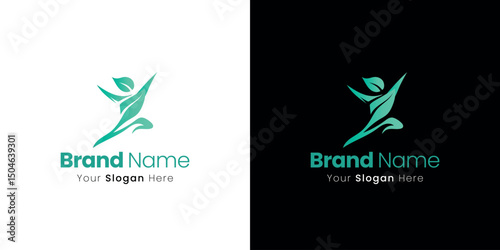Unique Leaf Person Logo Design Concept for a Brand Identity with Creative Ideas