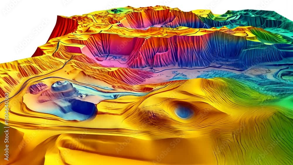 Colorful 3D Model of Mining Quarry