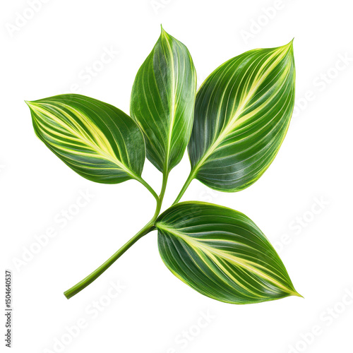 Fresh green leave, A single fresh green leaf showcasing its rich color and intricate vein patterns, isolated on transparent background