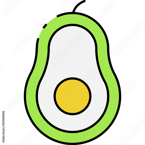 Avocado single icon vector illustration