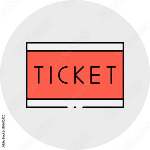Ticket single icon vector illustration