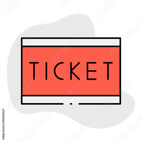 Ticket single icon vector illustration