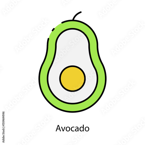 Avocado single icon vector illustration