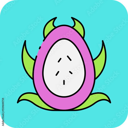 Dragon fruit single icon vector illustration