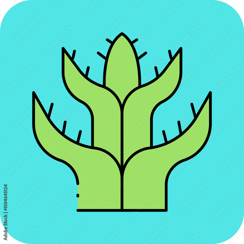 Obraz premium Cactus single vector icon illustration