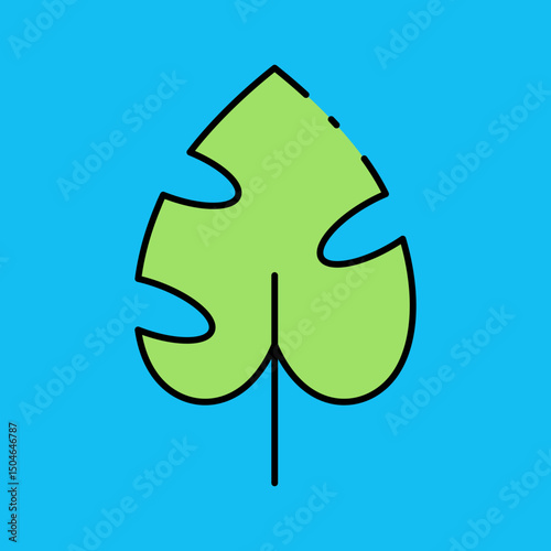 Leaf single vector icon illustration