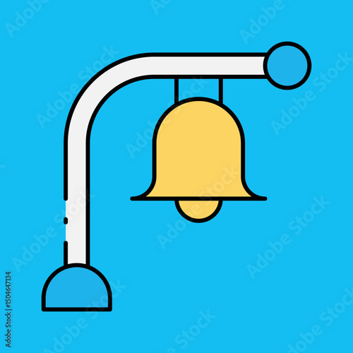 Bell single vector icon illustration