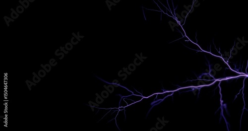 Lightning. Electric arc, discharge on a black background. Sparkling lightning.