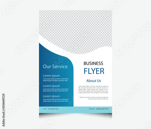 clean corporate advertising flyer for online business service