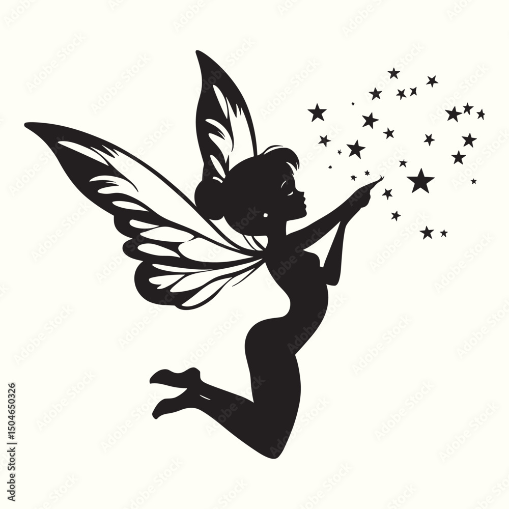 Naklejka premium silhouette of a fairy