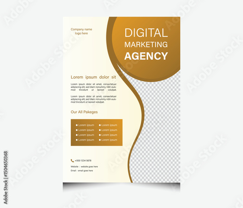 minimal digital marketing flyer with clean vector design