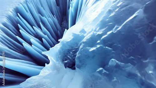 Wallpaper Mural Abstract icy texture with smooth surface, cool blue and white color palette, winter landscape and frozen glacial structures with peaks Torontodigital.ca