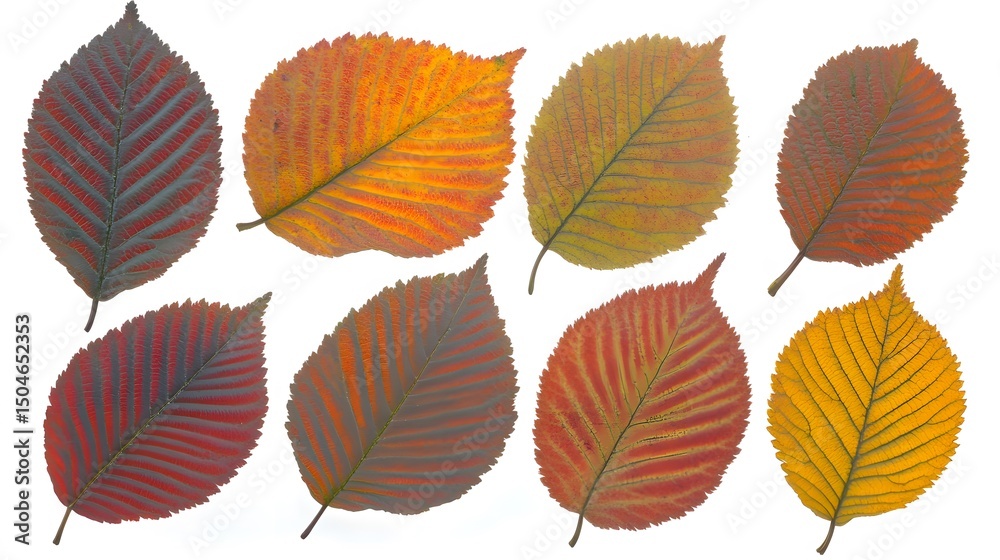 Obraz premium Autumn Leaf Collection Vibrant Colors Nature Photography