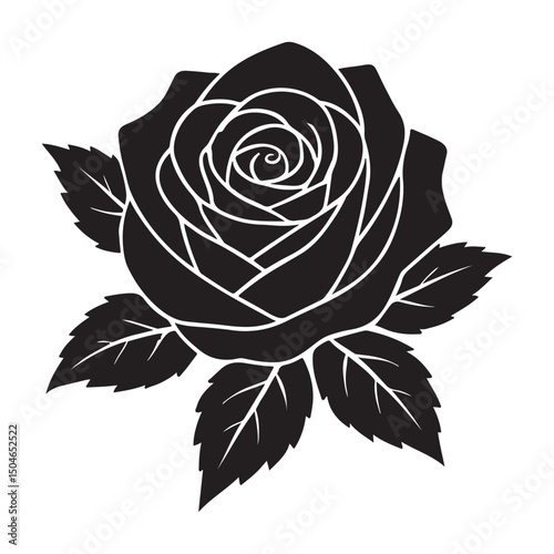 Black and white vector rose flower seamless vintage floral pattern illustration