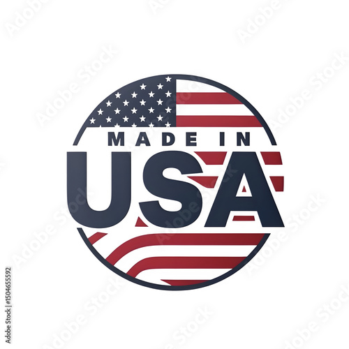 Made in usa badge circle logo isolated on transparent background